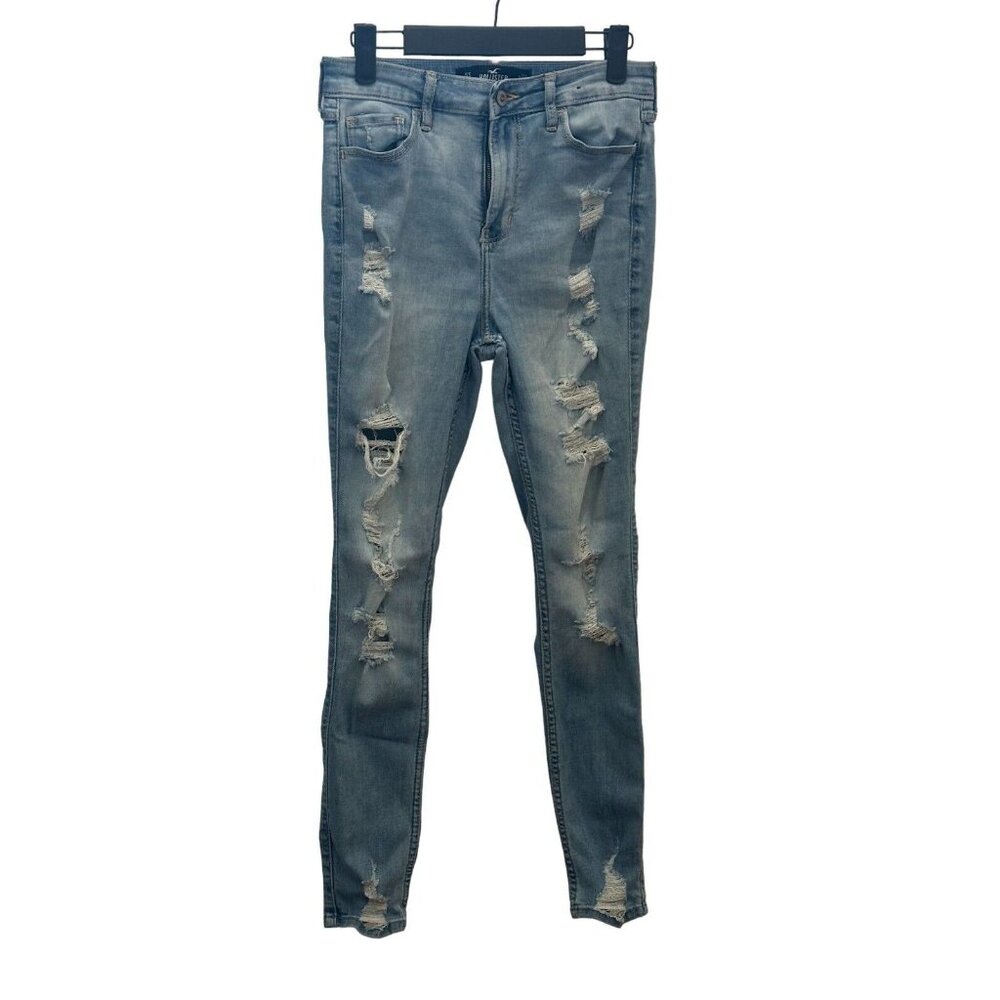 Hollister Women's Curvy High-Rise Super Skinny Distressed Jeans Size 5 Short